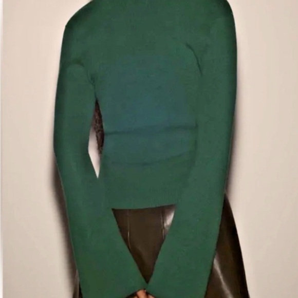 Anthropologie Maeve Green Square Neck Bell Sleeve Sweater Size Small - Picture 7 of 11